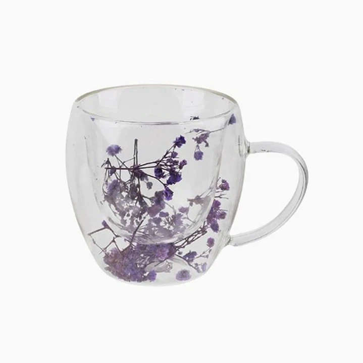 Taza de vidrio con flores secas – 250 ml 1