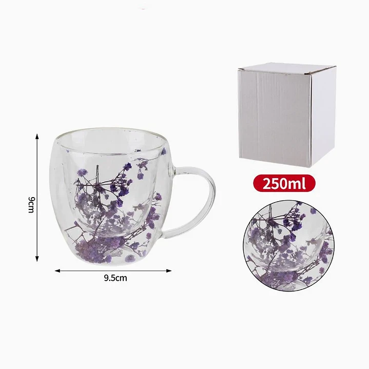 Taza de vidrio con flores secas – 250 ml 2