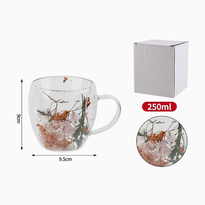 Taza de vidrio con flores secas – 250 ml 2