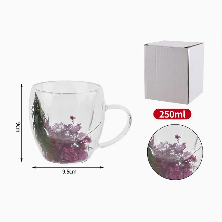 Taza de vidrio con flores secas – 250 ml 2