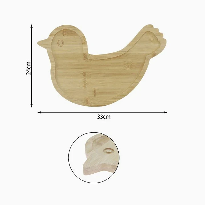 Bandeja de bambú con diseño de ave – 33 × 24 cm 2