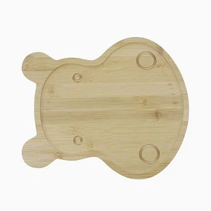 Bandeja de bambú con diseño de rinoceronte – 28 × 24 cm