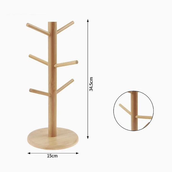 Porta tazas de bambú vertical – 34,5 × 15 cm 2