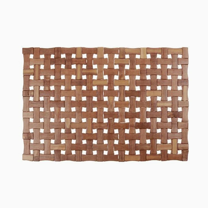 Individual de bambú tejido rectangular 1