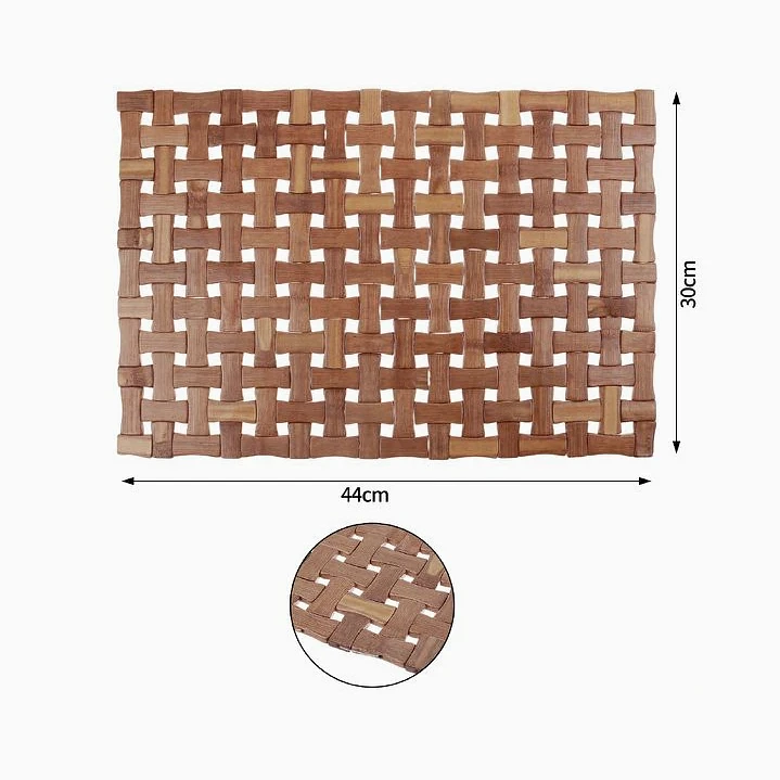 Individual de bambú tejido rectangular 2