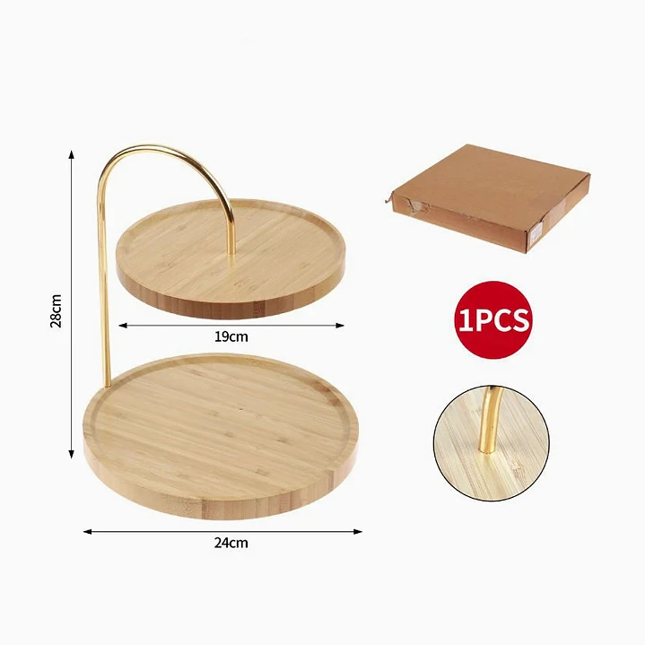 Bandeja de madera de dos niveles 2