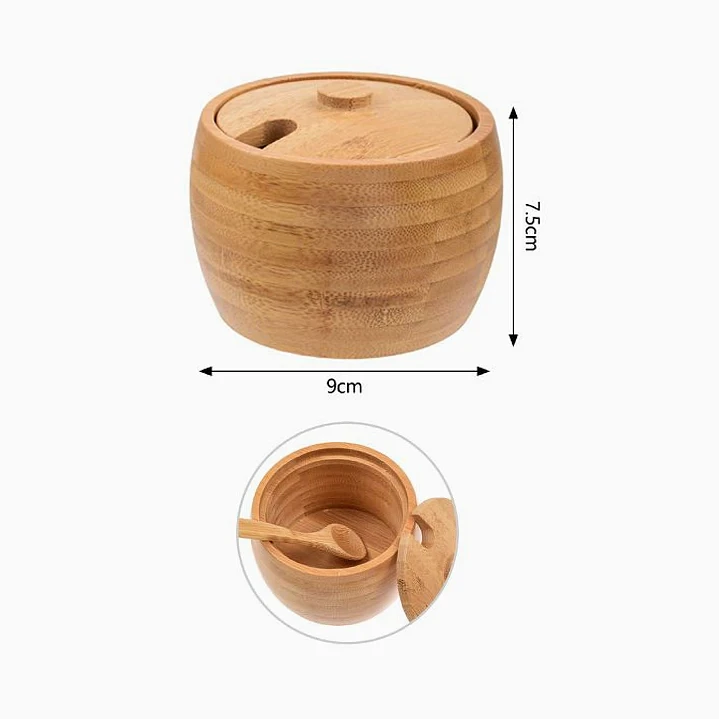 Condimentero de bambú con tapa 2