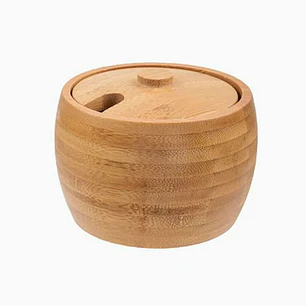 Condimentero de bambú con tapa
