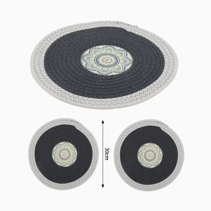 Mantel individual de fibra natural gris 2