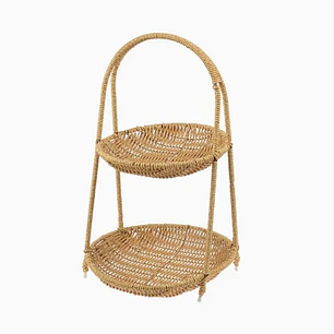 Cesta de bambú de dos niveles