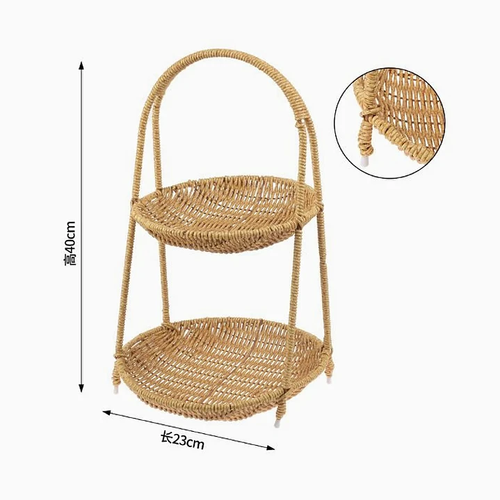 Cesta de bambú de dos niveles 2