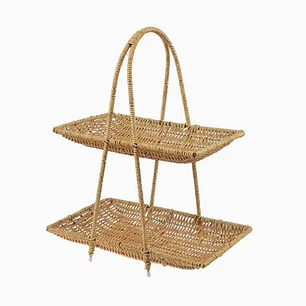 Cesta rectangular de fibra natural