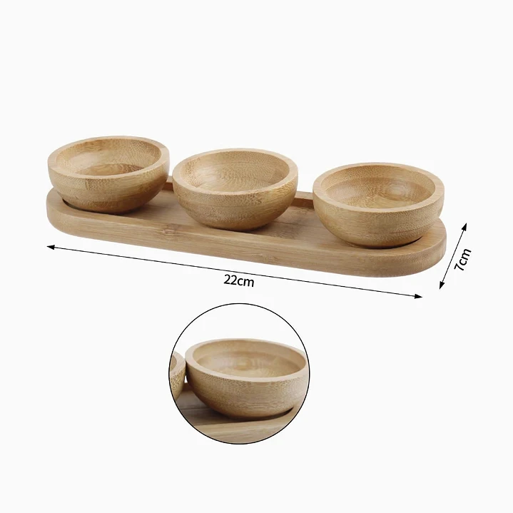 Set de tazones de bambú Exlin 22×7 cm 2
