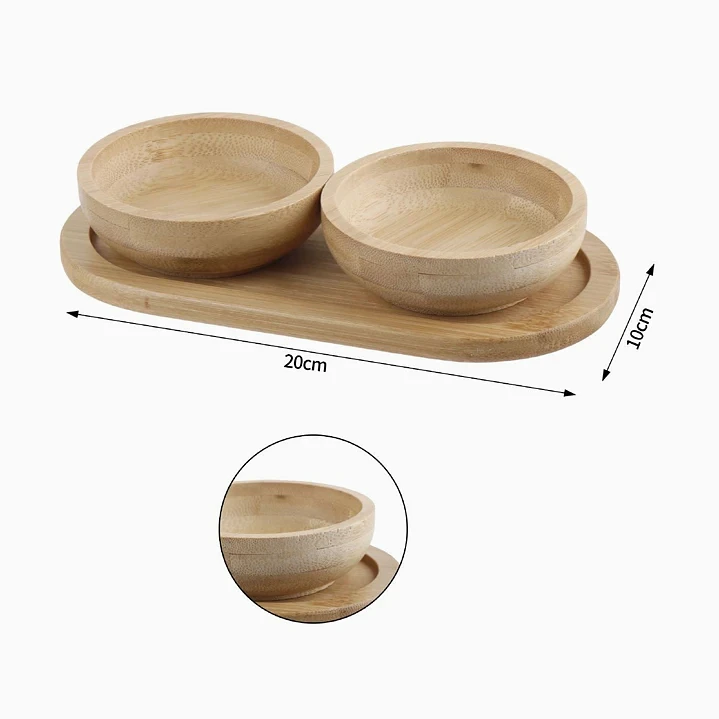 Set de tazones de bambú Exlin 20×10 cm 2