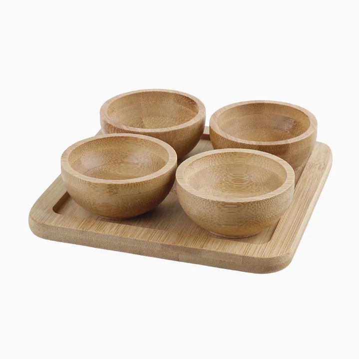 Set de tazones de bambú Exlin 22×7 cm 1