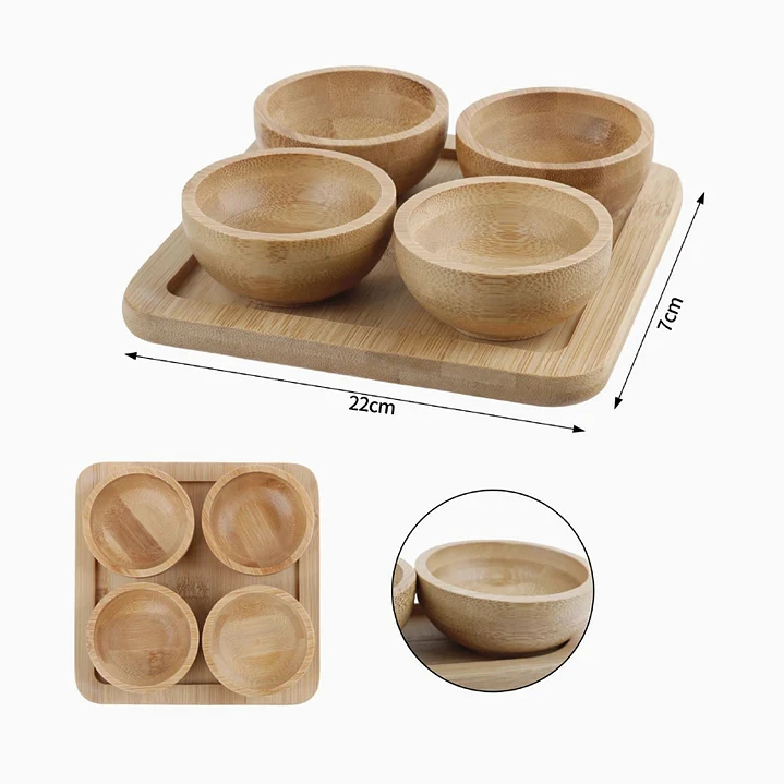 Set de tazones de bambú Exlin 22×7 cm 2