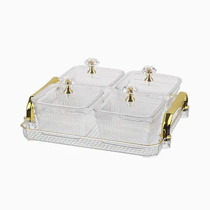 Plato de frutas Exlin con bandeja rectangular