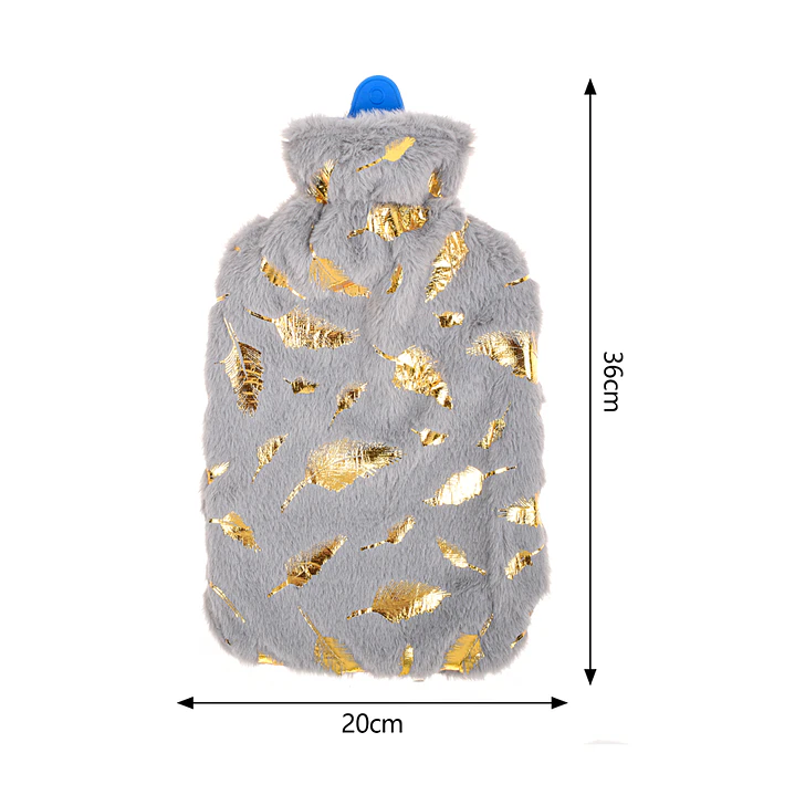 Bolsa de Agua Caliente 2 Litros – Diseño Hoja de Oro 2
