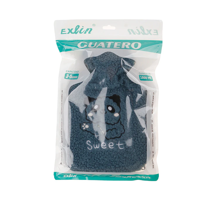 Guatero de Goma 1 Litro con Funda de Vellón Bordada 1