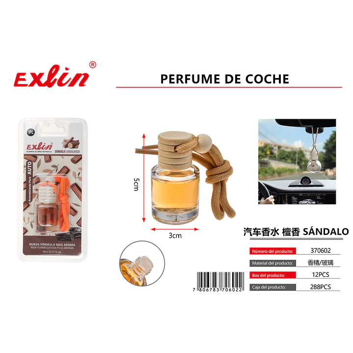 Ambientador de Coche con Aroma a Sándalo Exlin 1