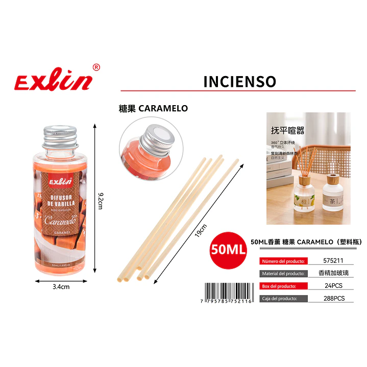 Esencia de Aromaterapia Caramelo Exlin 50 ml – Aroma Dulce y Acogedor 1