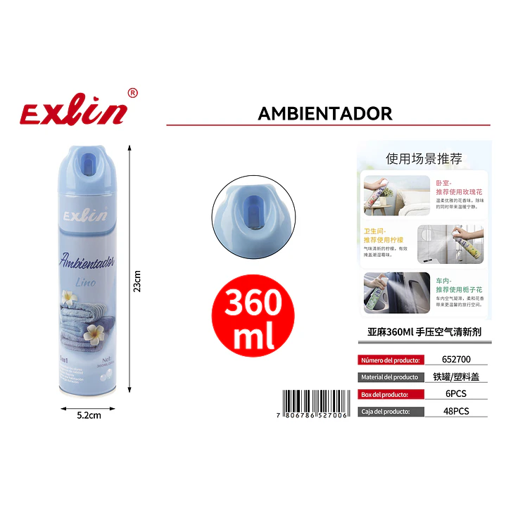 Ambientador de Lino 360 ml – Frescura Natural para tu Hogar 1