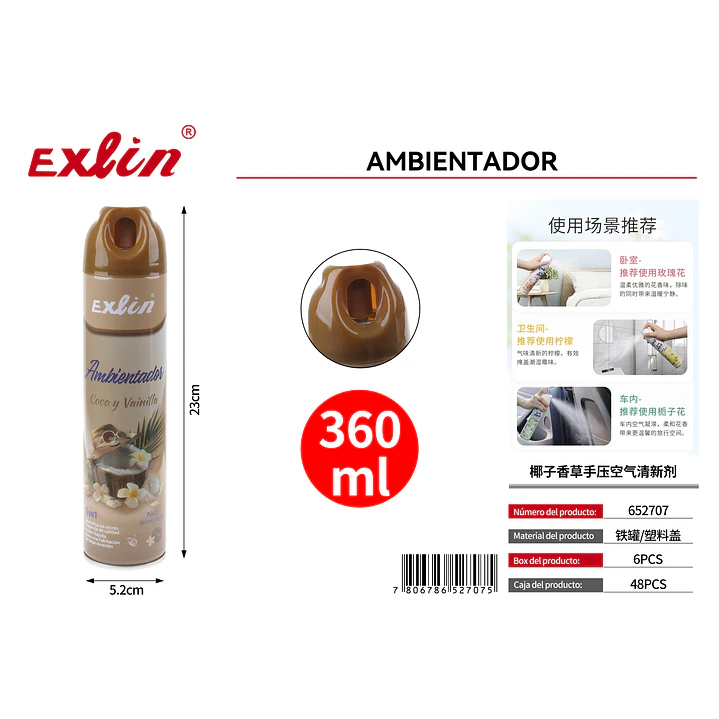 Ambientador Spray Leche de Coco y Vainilla 360 ml 1