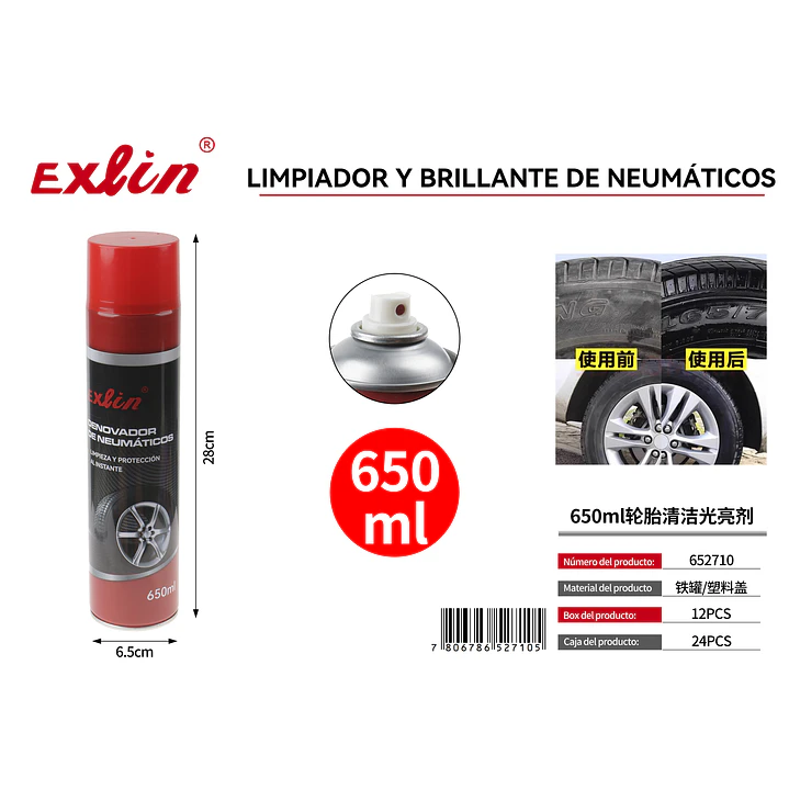 Renovador de Neumáticos Exlin 650ml 1