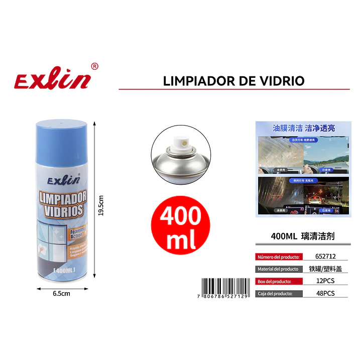 Limpiavidrios en Aerosol Exlin 400ml 1