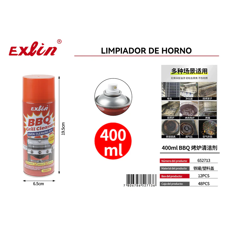 Limpiador de Parrillas en Aerosol Exlin 400ml 1