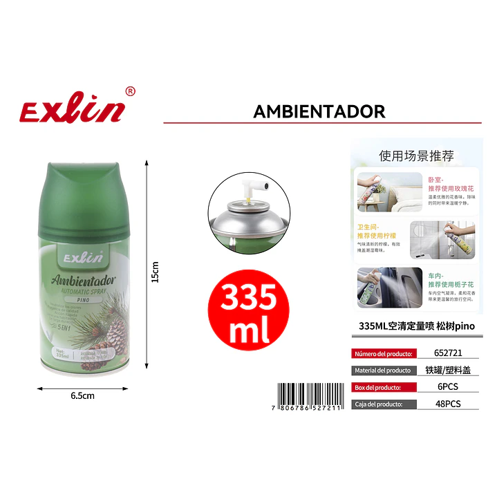Ambientador y Desodorante Ambiental Aroma Pino 335 ml 1
