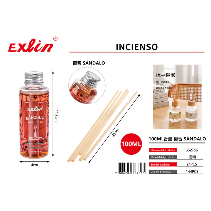Incienso Líquido de Sándalo 100 ml – Esencia Premium para Difusor y Aromaterapia 1