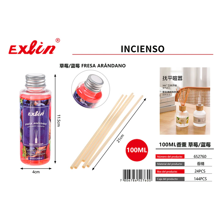 Esencia Aromática de Fresa y Arándano (100 ml) – Ideal para el Hogar y Oficina 1