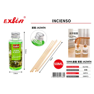 Difusor con aroma a jazmín, 50 ml