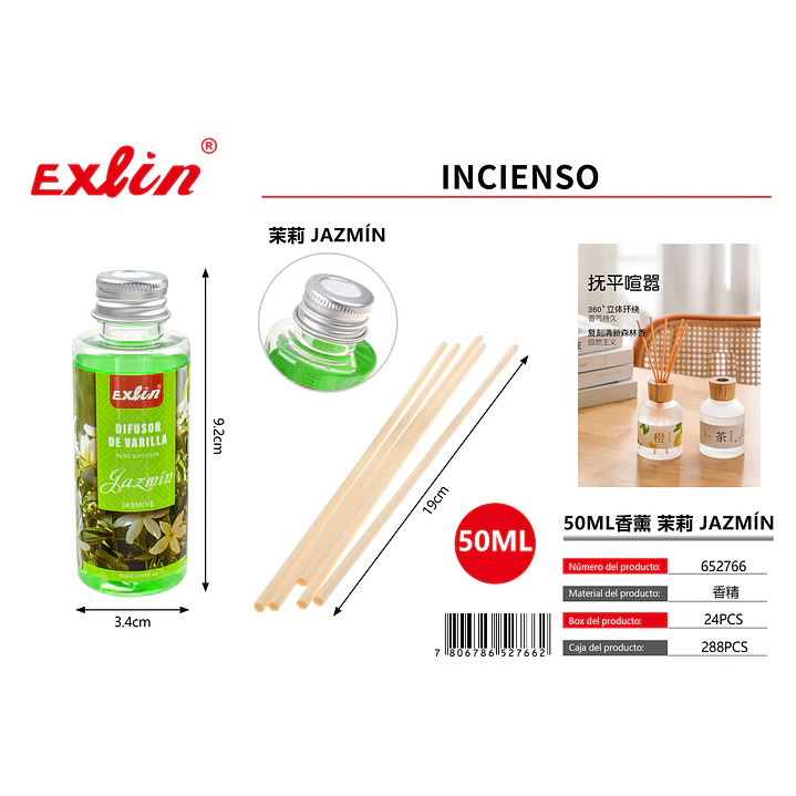 Difusor con aroma a jazmín, 50 ml 1