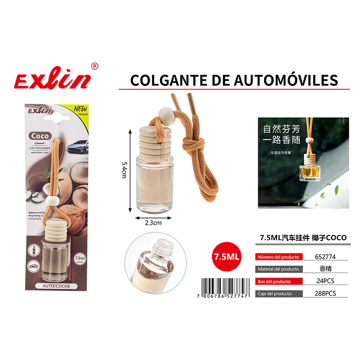 Colgante de Coco para Auto | Aroma y Estilo Natural 1