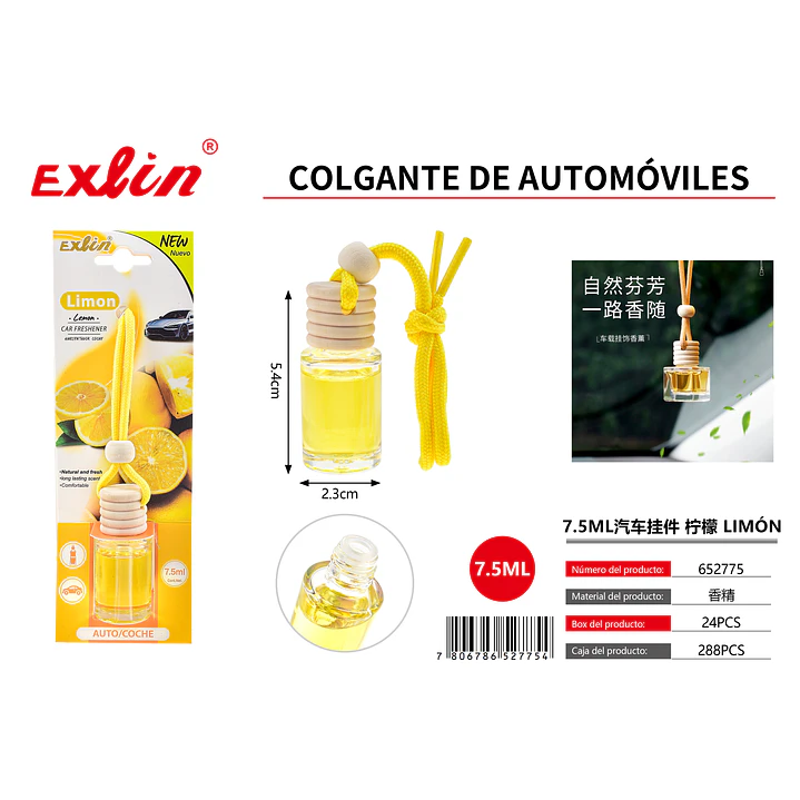 Difusor Colgante para Auto Forma de Limón (7,5 ml) 1