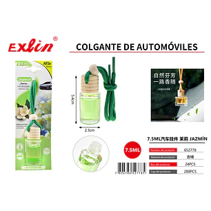 Aromatizante Colgante para Auto de Jazmín  (7.5 ml) – Fragancia Premium y Duradera