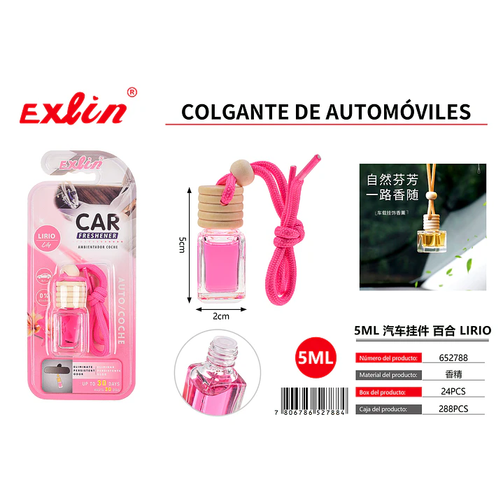 Colgante Aroma a Lirio para Auto 5ml – Esencia Premium 1