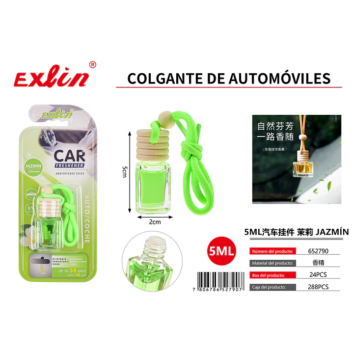 Colgante para Auto Aroma Jazmín (5 ml) – Frescura Natural en Cada Viaje 1