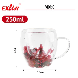 Taza de vidrio con flores secas – 250 ml