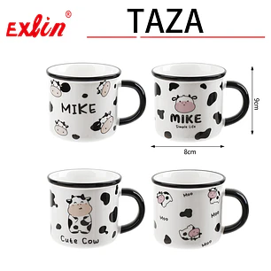 Taza de Cerámica Vaquita Estilo Enlozada Vintage – 350 ml