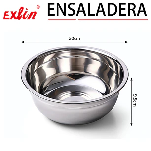 Ensaladera de Acero Inoxidable Tipo Bowl – 20 cm