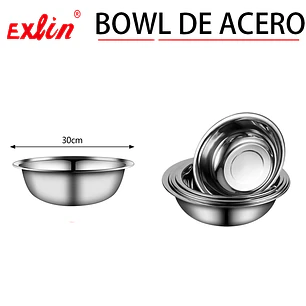 Bowl de Acero Inoxidable Extra Grande para Mezclar y Repostería – 30 cm