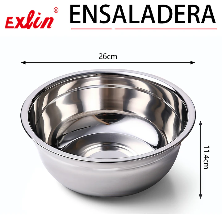 Ensaladera de Acero Inoxidable Grande Tipo Bowl – 26 cm 1