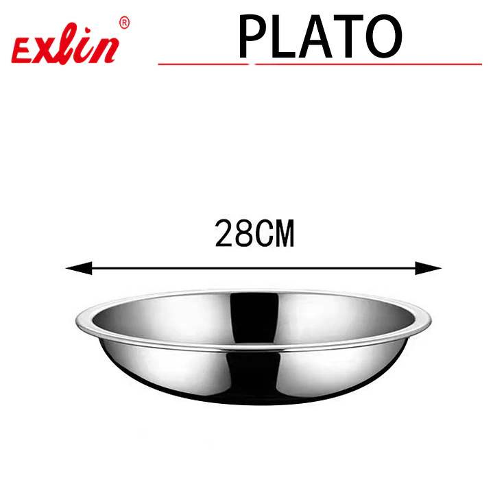 Plato Hondo de Acero Inoxidable Grande para Camping y Hogar – 28 cm 1