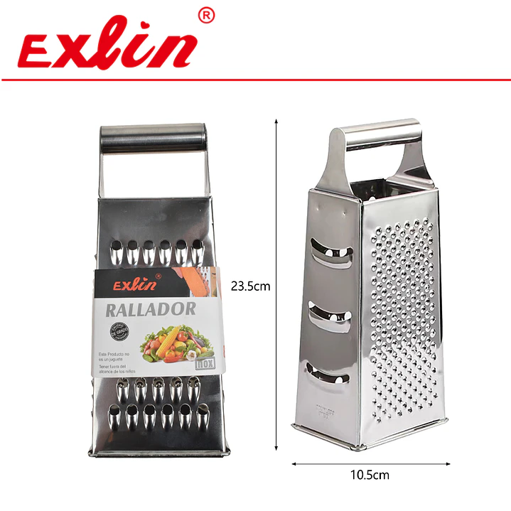 Rallador de Queso y Verduras Grande de Acero Inoxidable de 4 Caras – 23.5 cm 1