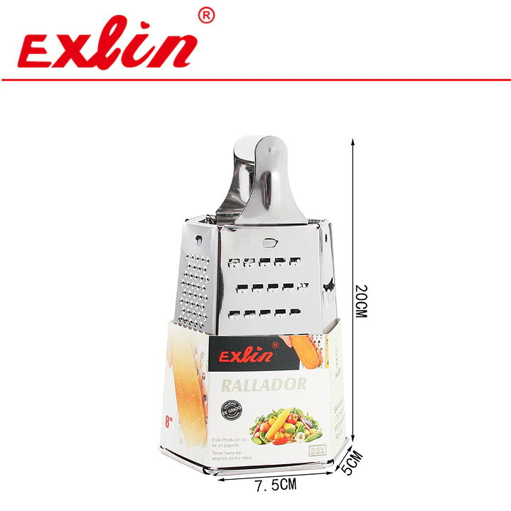 Rallador de Queso y Verduras de Acero Inoxidable de 4 Caras – 20 cm 1