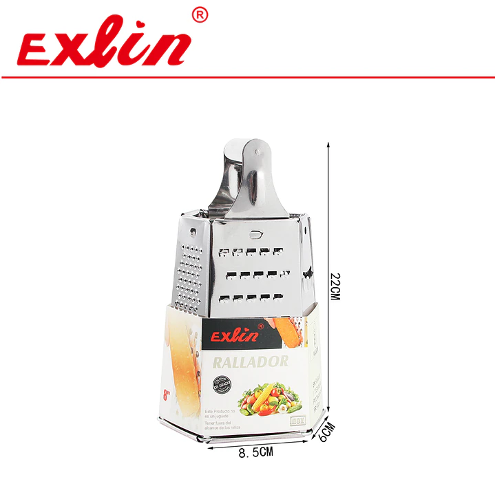 Rallador de Queso y Verduras de Acero Inoxidable de 4 Caras – 22 cm 1