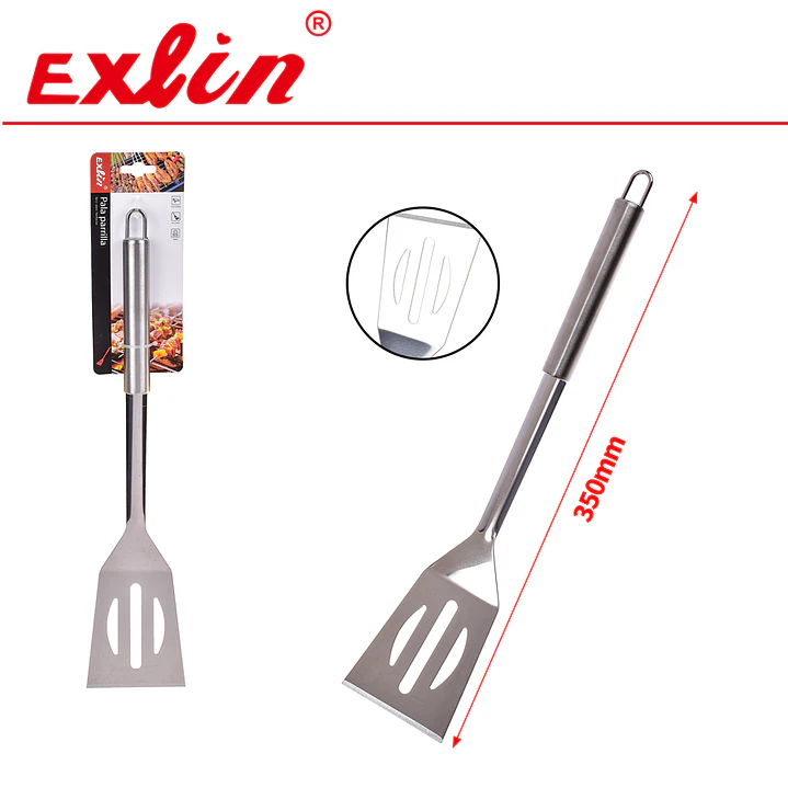 Espátula Pala Parrillera de Acero Inoxidable con Ranuras – 35 cm 1